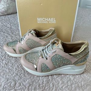 NEW Michael Kors Neo Krystal Wedge Trainers Size 7